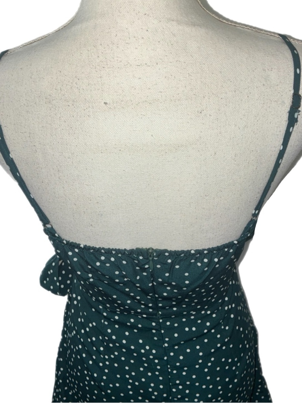 Princess Polly Polka Dot Caesura Mini Dress in Teal Girlhoodcore Twee Vibes - Picture 7 of 9